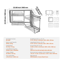 34 X 21 Inch 2 Tier Pull Out Cabinet Organizer Soft Close Slide Out Drawer for Kitchen DG-900