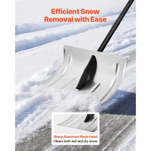 Aluminum Snow Shovel 16 in Wide Lightweight & Detachable, Non-Slip Grip, for Driveway & Outdoors (H400)