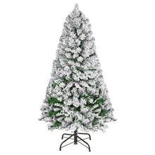Prelit Flocked Artificial Xmas Christmas Tree and 120 Warm LED Lights with 8 Light Modes Metal Stand (4FT)