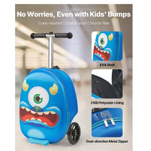 20 Inch Ride-on Luggage 20 L Capacity Kids Scooter Suitcase with Flash PU Wheels for Kids