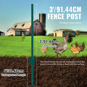 T-Post Heavy Duty Metal Fence Post (6-Piece) 6-6ft