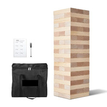 60-Block Giant Tumbling Timber Toy, Wooden Stacking Game with Carry Bag & Scoreboard, Indoor/Outdoor Fun