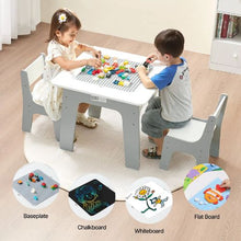 4-in-1 Kids Activity Table with 2 Chairs Double-Sided Play Table Storage for kids