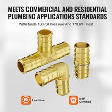 3/4" Brass Push-Fit for Air (Straight,Elbows,Tees) Pipe Fittings (45PCS)