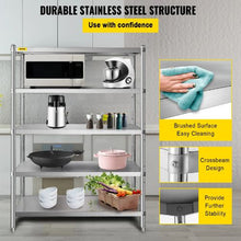 48 X 18 In Stainless Steel Shelving  5 Tier Adjustable Shelf Storage for Kitchen RK48-5T