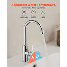 9/16" Touchless Single-Handle Faucet Motion Sensor Hot/Cold Mixer with Swivel Spout Chrome Plated