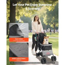 44 lbs Pet Stroller Foldable 4 Wheels Dog Stroller with Brake up to Travel Camp GS303