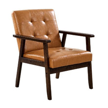 Mid-Century Rattan Accent Chair with Velvet Upholstery (Beige)