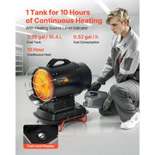 70,000 BTU Radiant Kerosene/Diesel Space Heater, Portable Industrial Heater for Garage/Warehouse/Workshop