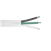 16 AWG 3 Conductor White Jacket Triplex Boat Flat Cable