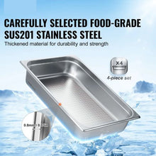 4 Inch Hotel Pans Stainless Steel Table Pan For Catering Storage Food UCT8114L-4 (Pack of 4)