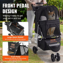 3 Wheels Dog Stroller With 35lbs Detachable Carrier DTC-803