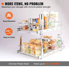 14W×21D×15H inches Heavy Duty Slide Out Pantry Shelves Steel Roll Out Drawers Sliding for Kitchen  LX-C9274