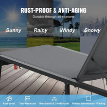 Outdoor Chaise Lounge Chair Aluminum 5 Adjustable Positions – (Dark Grey)