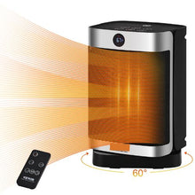 1500W Ceramic Space Heater with Thermostat & Remote, 2-Level Quiet Fan for Office or Room