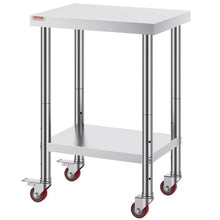 24 x 18 In Stainless Steel Work Table with 4 Wheels  for Commercial Kitchen Restaurant  GZT614585