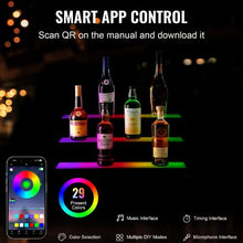 24" 3-Step Lighted Liquor Bottle Display Bar Shelf RF & App Control 24" 3-Step