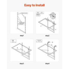 "19x24 Inch Folding Balcony Railing Table – Metal Outdoor Bar Table 5-Level Adjustable Fits 1" to 4.7" Railings