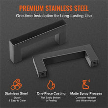3 In / 76mm Cupboard Door Handles for Kitchen Bathroom Bar Hardware Matte Black 6003-76mm ( Pack of 30)