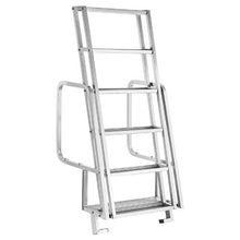 6-Step Dock Ladder 81.3" Flip-Up Aluminum Alloy Pontoon Boat Swim Ladder 350 lbs Weight Capacity