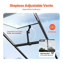 8 x 10' Ft Outdoor Walk-in Greenhouse for Garden Polycarbonate Greenhouse AM035