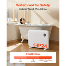 1500W Convection Panel Heater with Remote, Wall Mount or Portable Design – White