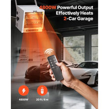 4800W Electric Garage Heater with Remote Control, Wall/Ceiling Mount Fan-Forced Heater – 240V White