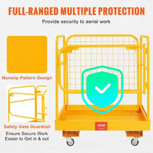 1200 lbs Forklift Safety Cage  with Lockable Swivel Wheels for Aerial Work