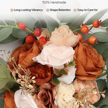 21' Ft Burnt Orange Wedding Arch Draping Fabric Reception Backdrop Wedding Decoration Artificial Wedding Arch Flowers Kit XH-HQ04 (Pack of 4)