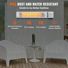 1500W Infrared Outdoor Heater, IP65 Waterproof Carbon Heater with Remote & 3 Speeds for Patio, Porch, or Garage