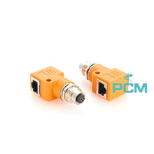 8 Pin Right Angle M12 to RJ45 Bulkhead Cable Adapter PCM-0666