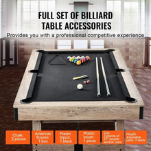 7ft Billiards Pool Table – Wood Finish Black Cloth for Family Game Room Kids Adults