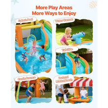 14.9' x 12.8' Inflatable Bounce House with Water Slide Splash Pool & Pretend Market – Kids 3-8