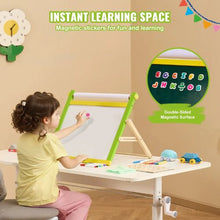 Kids 3-in-1 Foldable Tabletop Art Easel with Whiteboard & Chalkboard for Kids