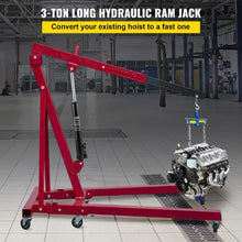 3 Ton Hydraulic Long Ram 6600 lbs Capacity with Single Piston Pump and Clevis for Garage & Shop
