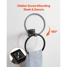 Matte Black 4-Piece Stainless Steel Bathroom Hardware Set 24-inch Towel Bar Towel Ring Robe Hook Toilet Paper Holder Wall Mounted