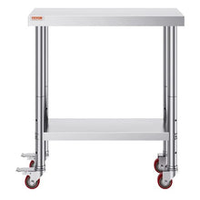 30 X 18 In Stainless Steel Work Table with 4 Wheels  for Commercial Kitchen Restaurant GZT76-4585