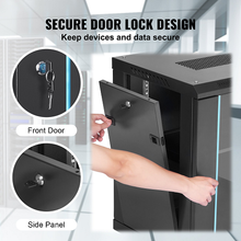 200 lbs Capacity 9U Wall Mount Server Cabinet with Locking Glass Door