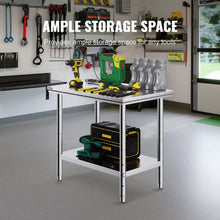24 X 36 X 32 In Stainless Steel Work Table with 4 Wheels  for Commercial Kitchen Restaurant GZT90X60J