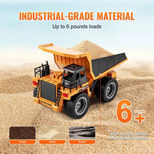 1:18 RC Dump Truck – 9-Channel Remote Control Vehicle with Metal Bed & Lights, 2 Batteries, for Kids 8+