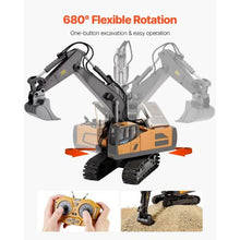1:20 RC Excavator – 11-Channel Digger with Lights & Sounds Full Function 2 Batteries for Kids