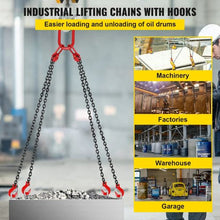 5 T Chain Sling Chains with Hooks for Engine Hoist, Engine Lift Chain with 4 Leg Grab Hooks