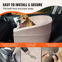 55 lbs Dog Booster Car Seat Pet Car Seat Small Dog up to Gray for Car JBS-PCS-006-DARK BROWN