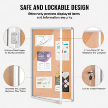 36" x 24" Aluminum Frame Enclosed Cork Board with 2 Keys for School Home Office CCB-2436