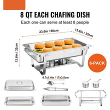 8 Qt Hotel Pans Stainless Steel Table Pan For Catering Storage Food DT-C1016 (Pack of 6)