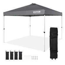 10 x 10 ft Pop Up CanopyTent Silver Coated Tarp with Portable Roller Bag and 4 Sandbags Waterproof and Sun Shelter Gazebo for Outdoor