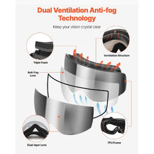 Frameless Ski Goggles with Silver Mirror Revo Spherical Lens OTG Anti-Fog for Men & Women