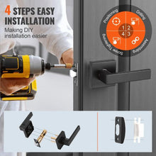 Passage Door Handle Matte Black Door Lever for Hallways Closets Meeting Spaces (Pack of 06)