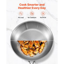 (240, 280, 320 mm)  Stainless Steel Frying Pan Cooking Skillet with Heat-Resistant Handle for Kitchen (3 Piece)