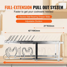 12 Inch Pan and Pot Rack 2-Tier Expandable Pull Out Under Cabinet Organizer for Kitchen LX-C9285